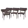 Flash Furniture Espresso PE Rattan Wicker Patio Dining Chair, 4PK 4-TT-TT002-ESP-GG